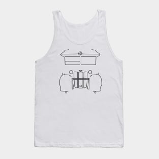 Austin K2/Y "Katie" heavy ambulance outline graphic (black) Tank Top